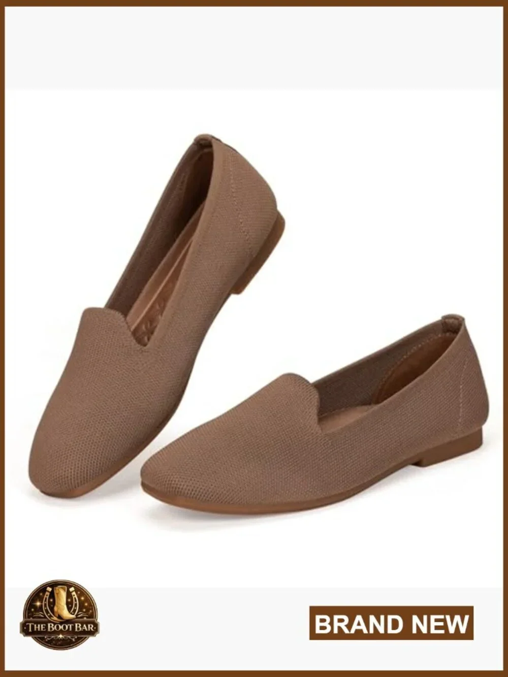 Women's Knit Loafers Square Toe Slip On Office Casual Comfortable Flats